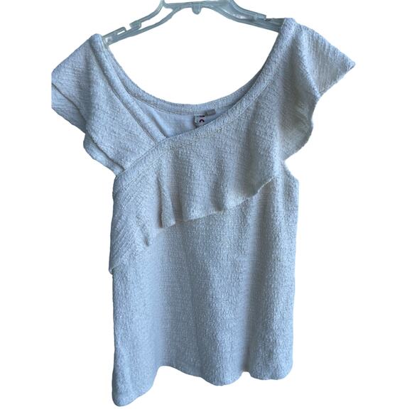 Dolan Anthropologie Louisa Ivory Off Shoulder ruffled top M - Picture 2 of 8